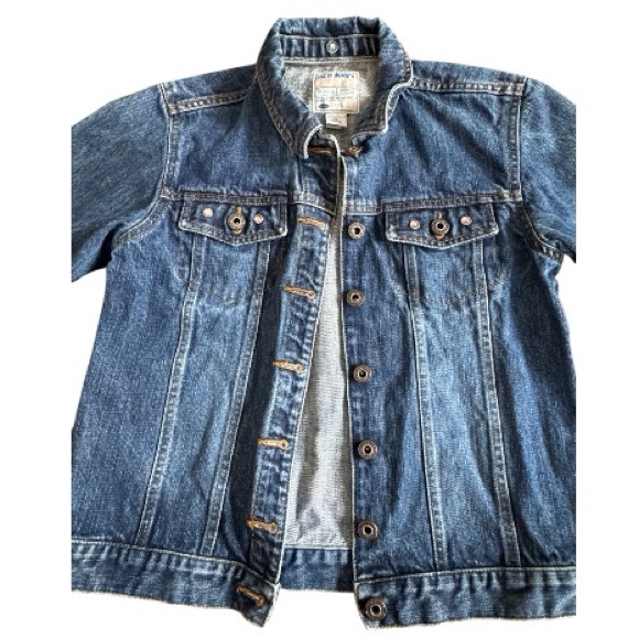 Old Navy Classic Blue Jean Jacket with pink jewels XL - Picture 3 of 7